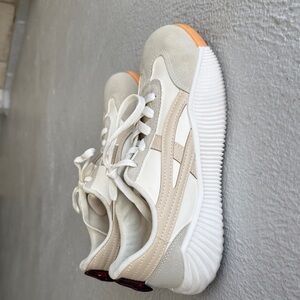 Elegant Beige and White Women's Sneakers